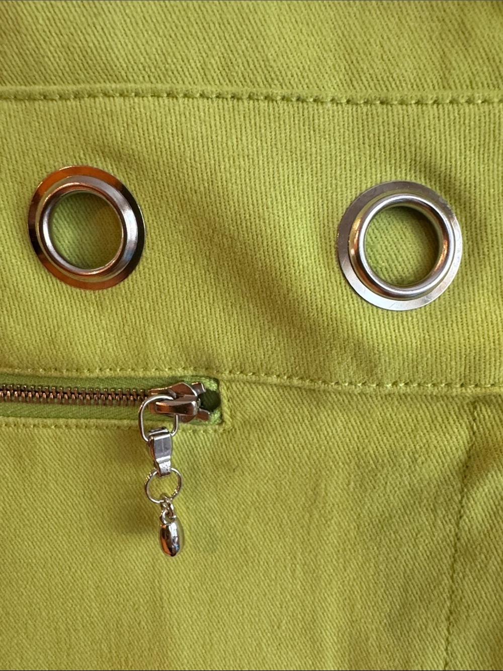 Vintage St. John Chartreuse Blazer Chrome Grommet Detail | Retro Mod Luxury - Picture 5 of 9
